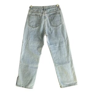 MY LITTLE MUSHROOM BIU High Rise Cropped Light Wash Blue Denim Jeans Size Small